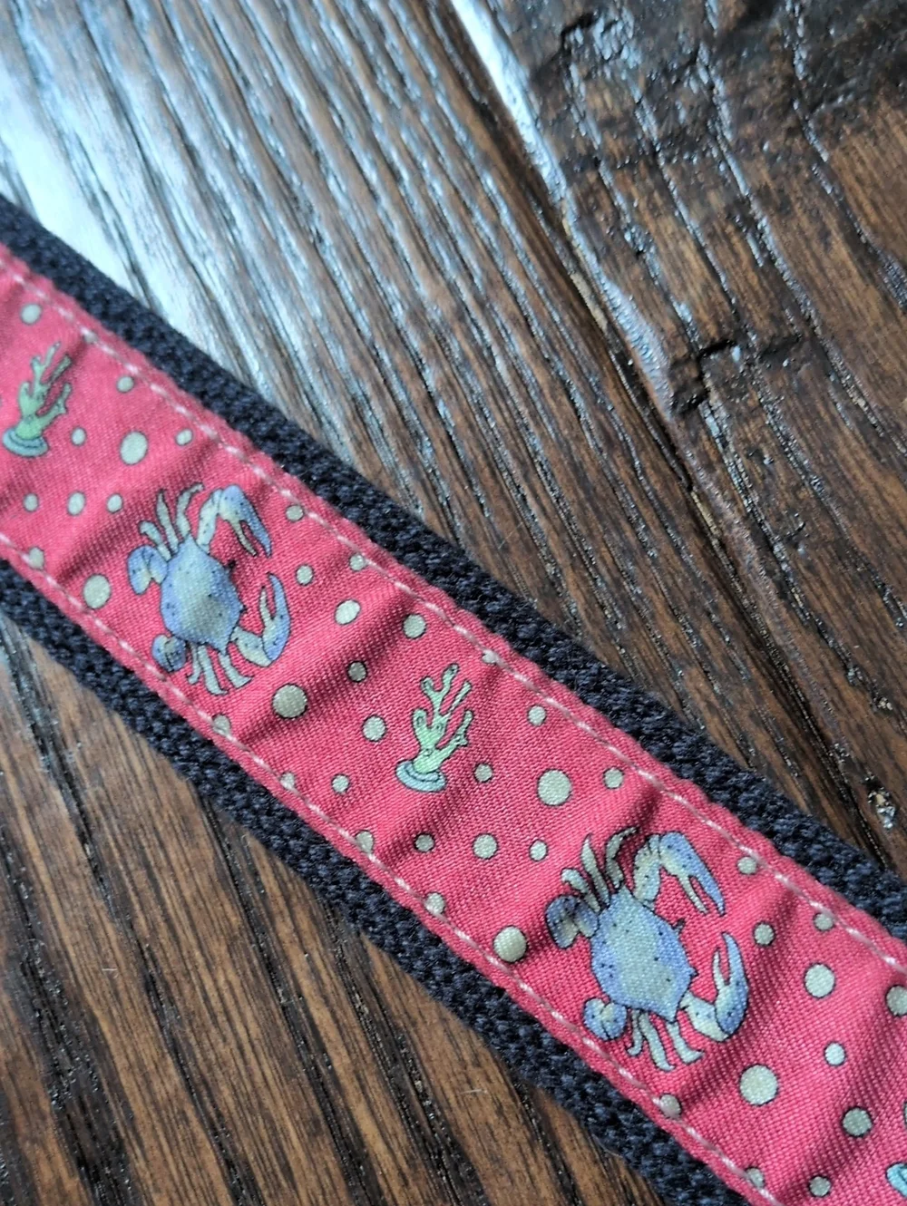 VINEYARD VINES I Crabs Canvas Club Belt in Raspberry with Leather End, 30